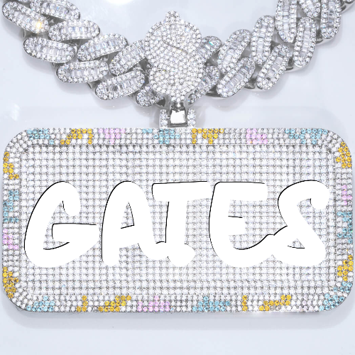 CUSTOM LETTER NECKLACE 3D COLORFUL SQUARE