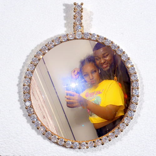 LARGE 3D CIRCLE CUSTOM PICTURE PENDANT