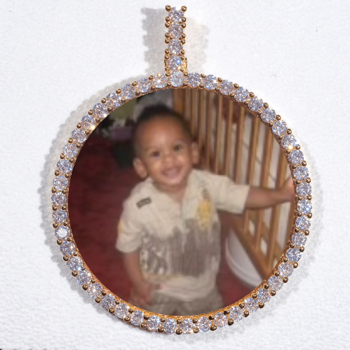 LARGE 3D CIRCLE CUSTOM PICTURE PENDANT