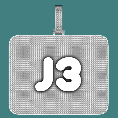 CUSTOM LETTER NECKLACE 3D BIG SQUARE