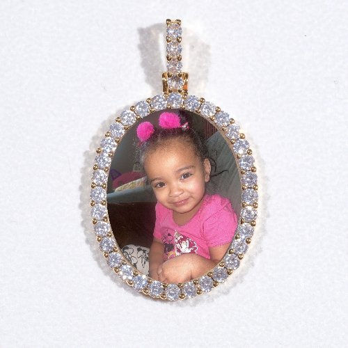 3D Oval Custom Picture Pendant