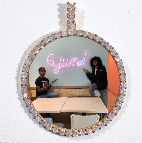 LARGE 3D CIRCLE CUSTOM PICTURE PENDANT