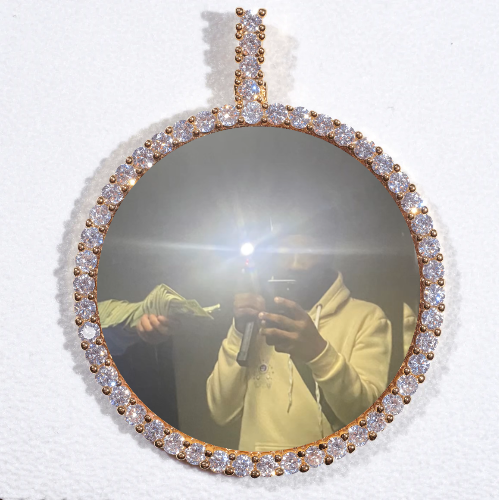 LARGE 3D CIRCLE CUSTOM PICTURE PENDANT