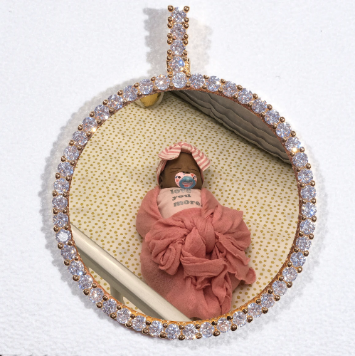 LARGE 3D CIRCLE CUSTOM PICTURE PENDANT