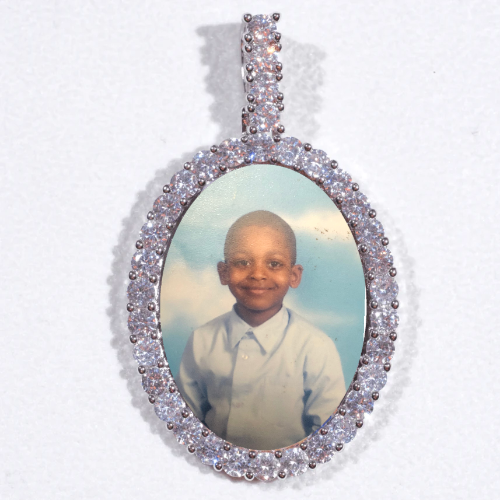 Large 3D Oval Custom Picture Pendant