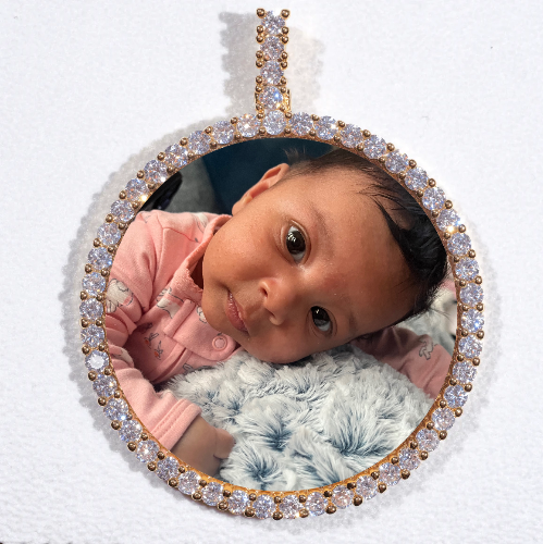 LARGE 3D CIRCLE CUSTOM PICTURE PENDANT