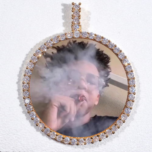 LARGE 3D CIRCLE CUSTOM PICTURE PENDANT