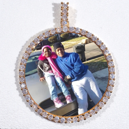 LARGE 3D CIRCLE CUSTOM PICTURE PENDANT