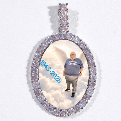 Large 3D Oval Custom Picture Pendant