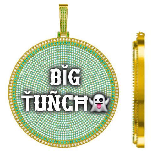 CUSTOM LETTER NECKLACE 3D BIG DISC
