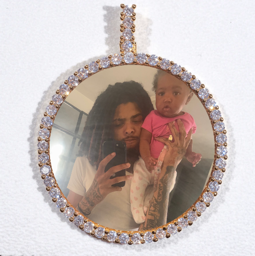 LARGE 3D CIRCLE CUSTOM PICTURE PENDANT