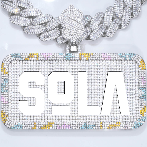 CUSTOM LETTER NECKLACE 3D COLORFUL SQUARE