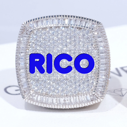 CUSTOM LETTER 3D ICED RING