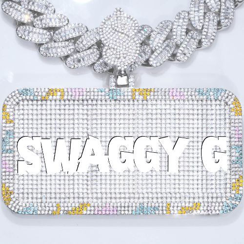 CUSTOM LETTER NECKLACE 3D COLORFUL SQUARE