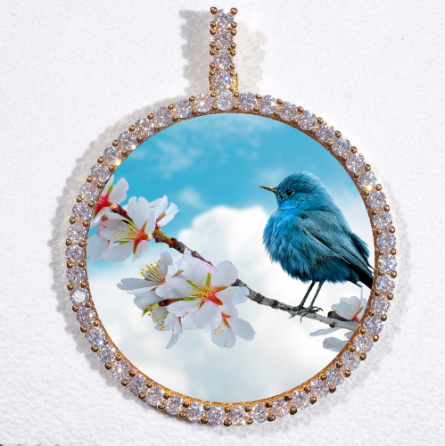 LARGE 3D CIRCLE CUSTOM PICTURE PENDANT