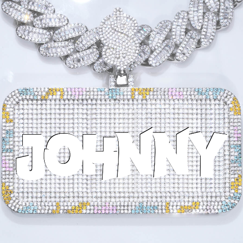 CUSTOM LETTER NECKLACE 3D COLORFUL SQUARE