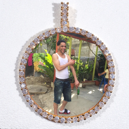 LARGE 3D CIRCLE CUSTOM PICTURE PENDANT