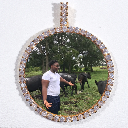 LARGE 3D CIRCLE CUSTOM PICTURE PENDANT