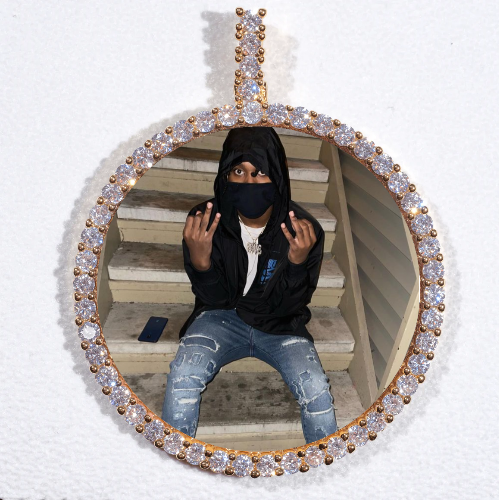 LARGE 3D CIRCLE CUSTOM PICTURE PENDANT