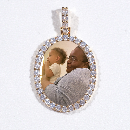 3D Oval Custom Picture Pendant