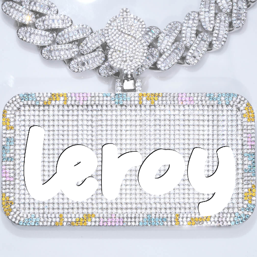 CUSTOM LETTER NECKLACE 3D COLORFUL SQUARE