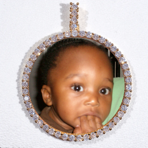 LARGE 3D CIRCLE CUSTOM PICTURE PENDANT