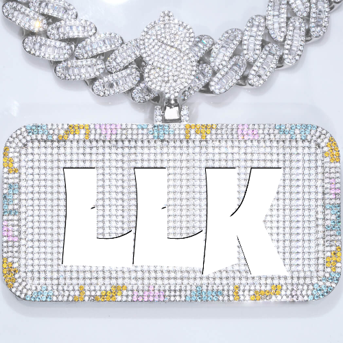 CUSTOM LETTER NECKLACE 3D COLORFUL SQUARE
