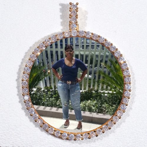 LARGE 3D CIRCLE CUSTOM PICTURE PENDANT