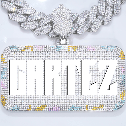 CUSTOM LETTER NECKLACE 3D COLORFUL SQUARE