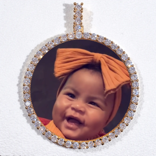 LARGE 3D CIRCLE CUSTOM PICTURE PENDANT