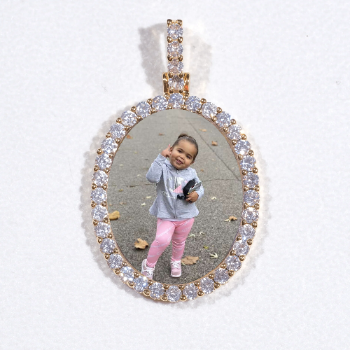 3D Oval Custom Picture Pendant