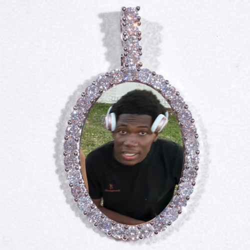 Large 3D Oval Custom Picture Pendant