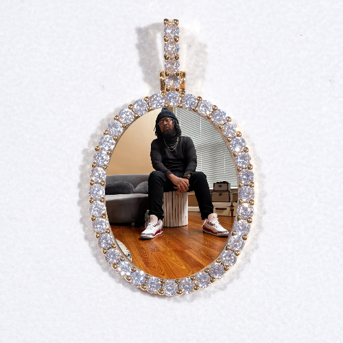 3D Oval Custom Picture Pendant