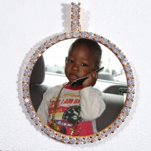 LARGE 3D CIRCLE CUSTOM PICTURE PENDANT