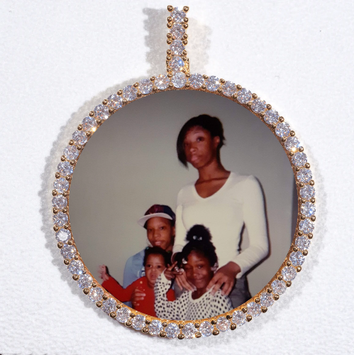 LARGE 3D CIRCLE CUSTOM PICTURE PENDANT