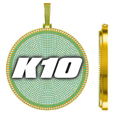 CUSTOM LETTER NECKLACE 3D BIG DISC