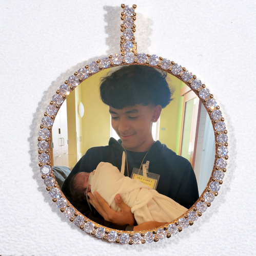 LARGE 3D CIRCLE CUSTOM PICTURE PENDANT
