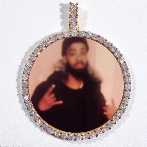 LARGE 3D CIRCLE CUSTOM PICTURE PENDANT