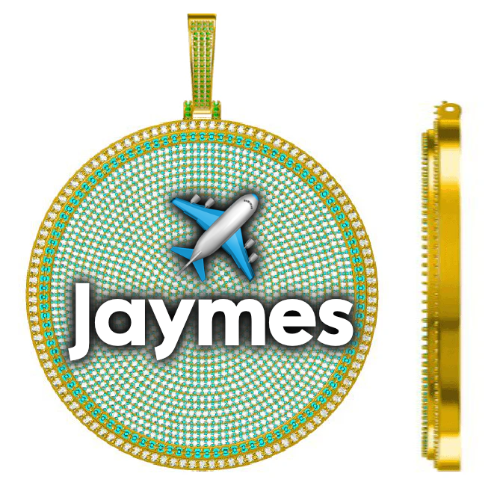 CUSTOM LETTER NECKLACE 3D BIG DISC