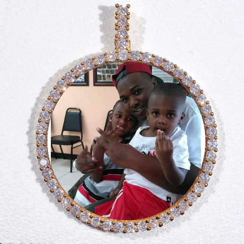 LARGE 3D CIRCLE CUSTOM PICTURE PENDANT