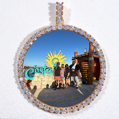 LARGE 3D CIRCLE CUSTOM PICTURE PENDANT