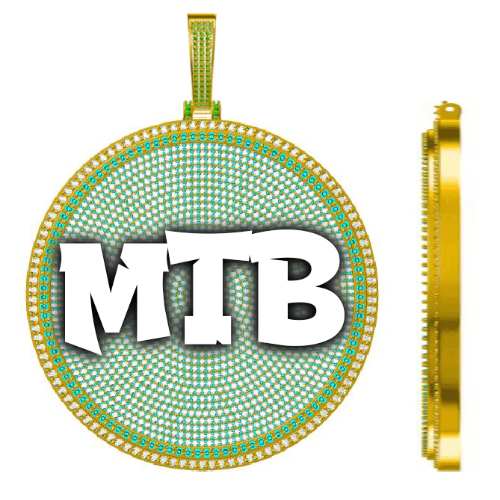 CUSTOM LETTER NECKLACE 3D BIG DISC