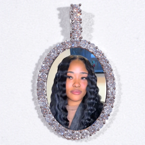 Large 3D Oval Custom Picture Pendant