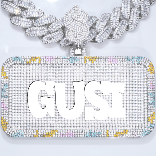 CUSTOM LETTER NECKLACE 3D COLORFUL SQUARE