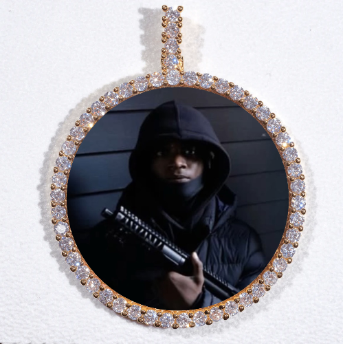 LARGE 3D CIRCLE CUSTOM PICTURE PENDANT