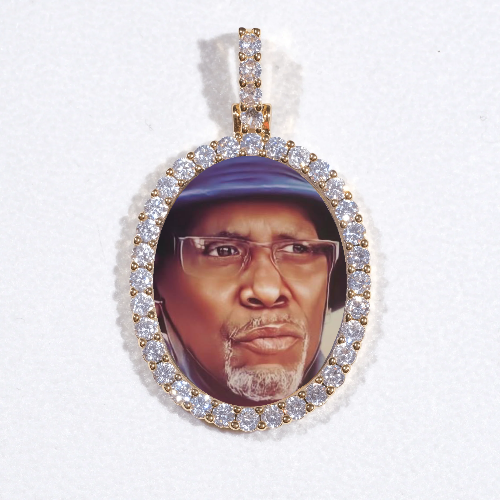 3D Oval Custom Picture Pendant