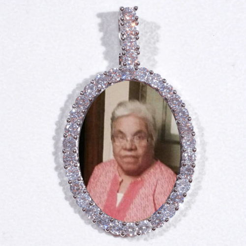 Large 3D Oval Custom Picture Pendant