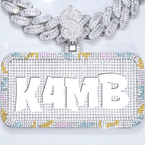 CUSTOM LETTER NECKLACE 3D COLORFUL SQUARE