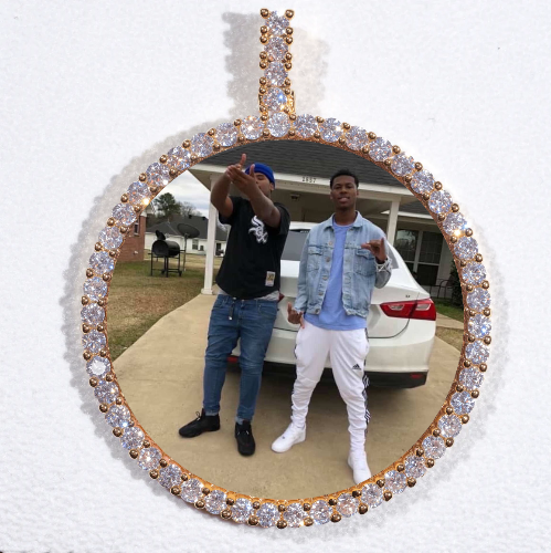 LARGE 3D CIRCLE CUSTOM PICTURE PENDANT