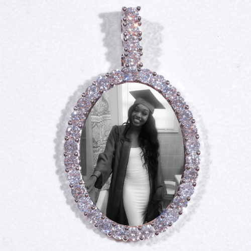 Large 3D Oval Custom Picture Pendant